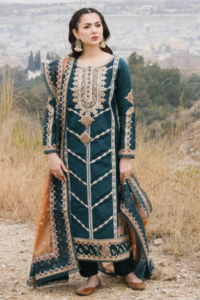 EMBROIDERED 3PC LAWN EMBROIDERED DRESS WITH CHIFFON EMBROIDERED DUPATTA  IR-214