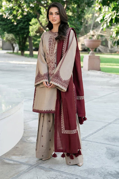 3PC Unstitched Dhanak Embroidered Shirt with Dhanak Embroidered Dupatta IR-111