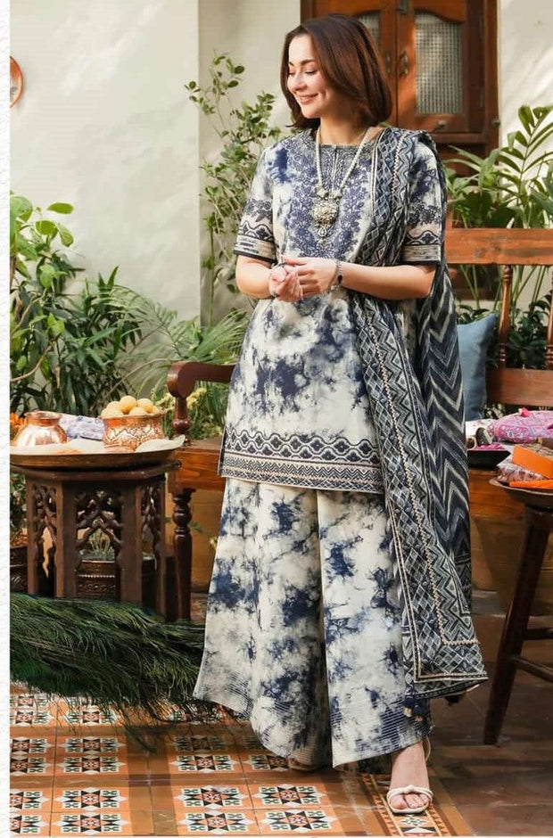 3Pc Print With Embroidered Patches