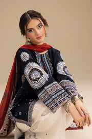3 Pcs women’s unstitched Dhanak embroidered suit