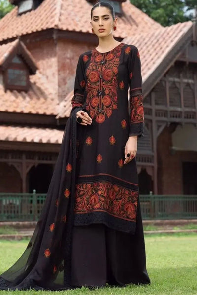 EMBROIDERED 3PC LAWN EMBROIDERED DRESS WITH CHIFFON EMBROIDERED DUPATTA  IR-205