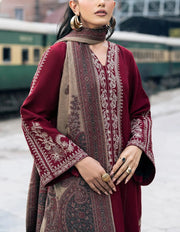 Grace W570-Embroidered 3pc marina dress with Printed shawl