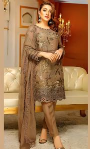 3PC EMB DRESS IR0017