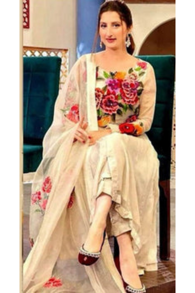 EMBROIDERED 3PC LAWN EMBROIDERED DRESS WITH CHIFFON EMBROIDERED DUPATTA  IR-207