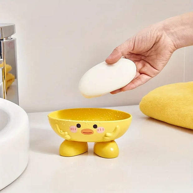 004 IR 1pc Cute Duck Design Oval Plastic Soap